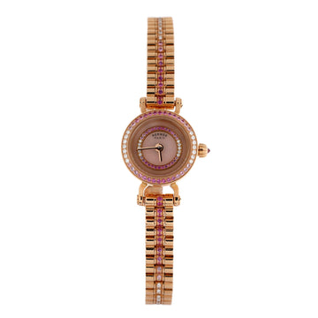 Hermes Faubourg Quartz Watch Rose Gold with Diamond and Pink Sapphire Bezel, Dial and Bracelet 16