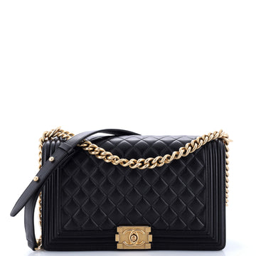 Chanel Boy Flap Bag Quilted Lambskin New Medium