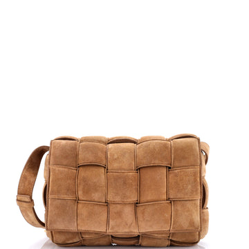 Bottega Veneta Cassette Crossbody Bag Padded Maxi Intrecciato Suede