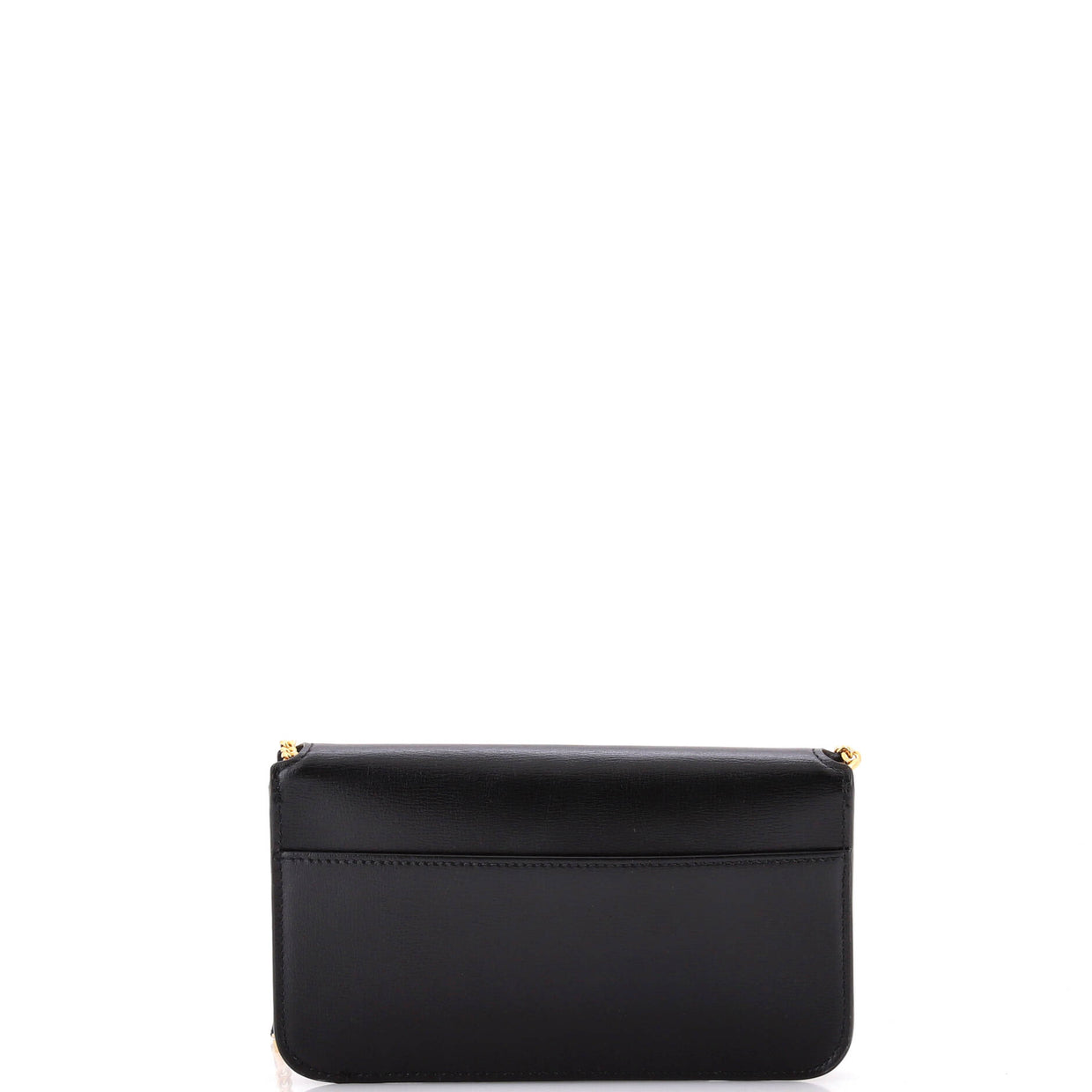 Saint Laurent Classic Monogram Phone Holder Shoulder Bag Leather Black