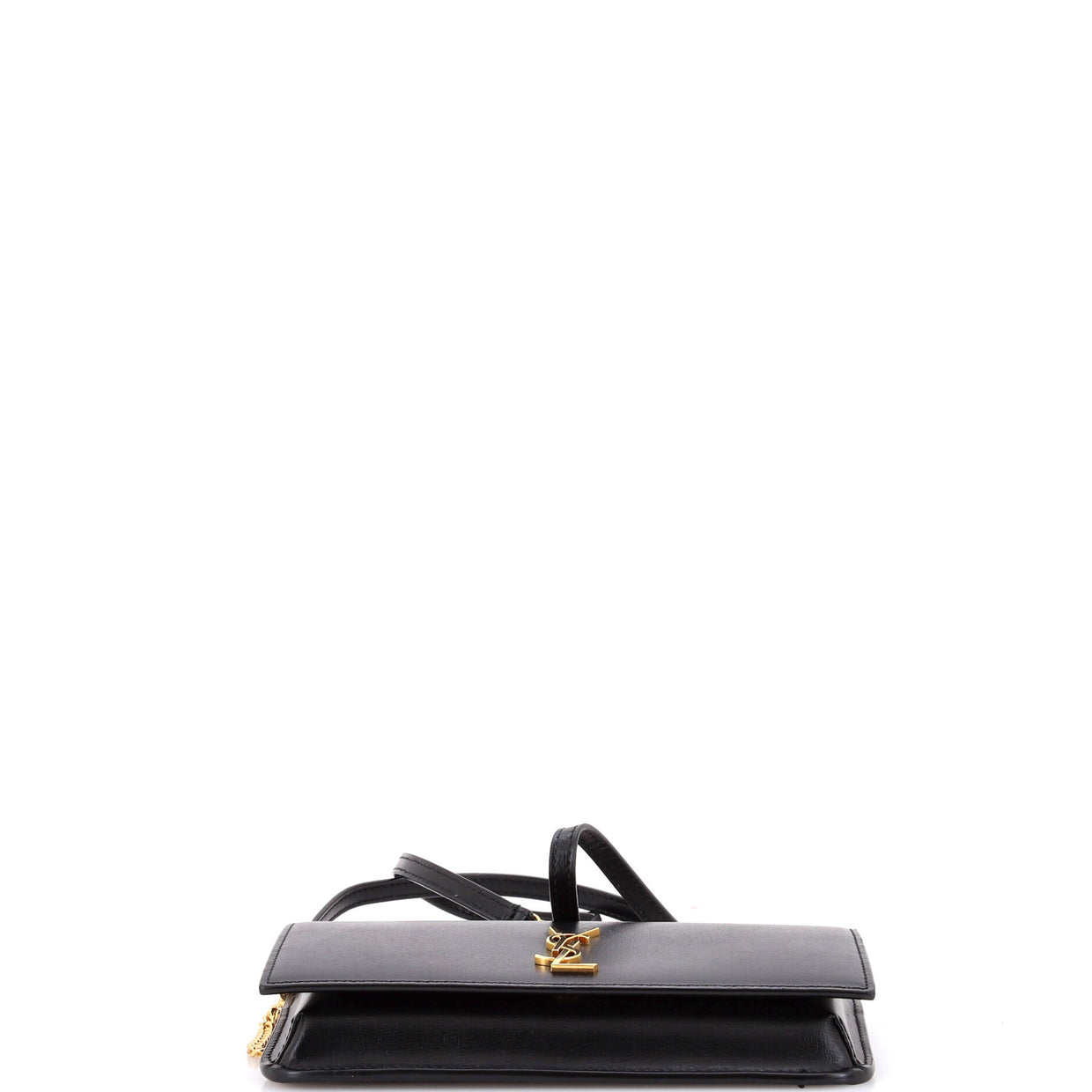 Saint Laurent Classic Monogram Phone Holder Shoulder Bag Leather Black