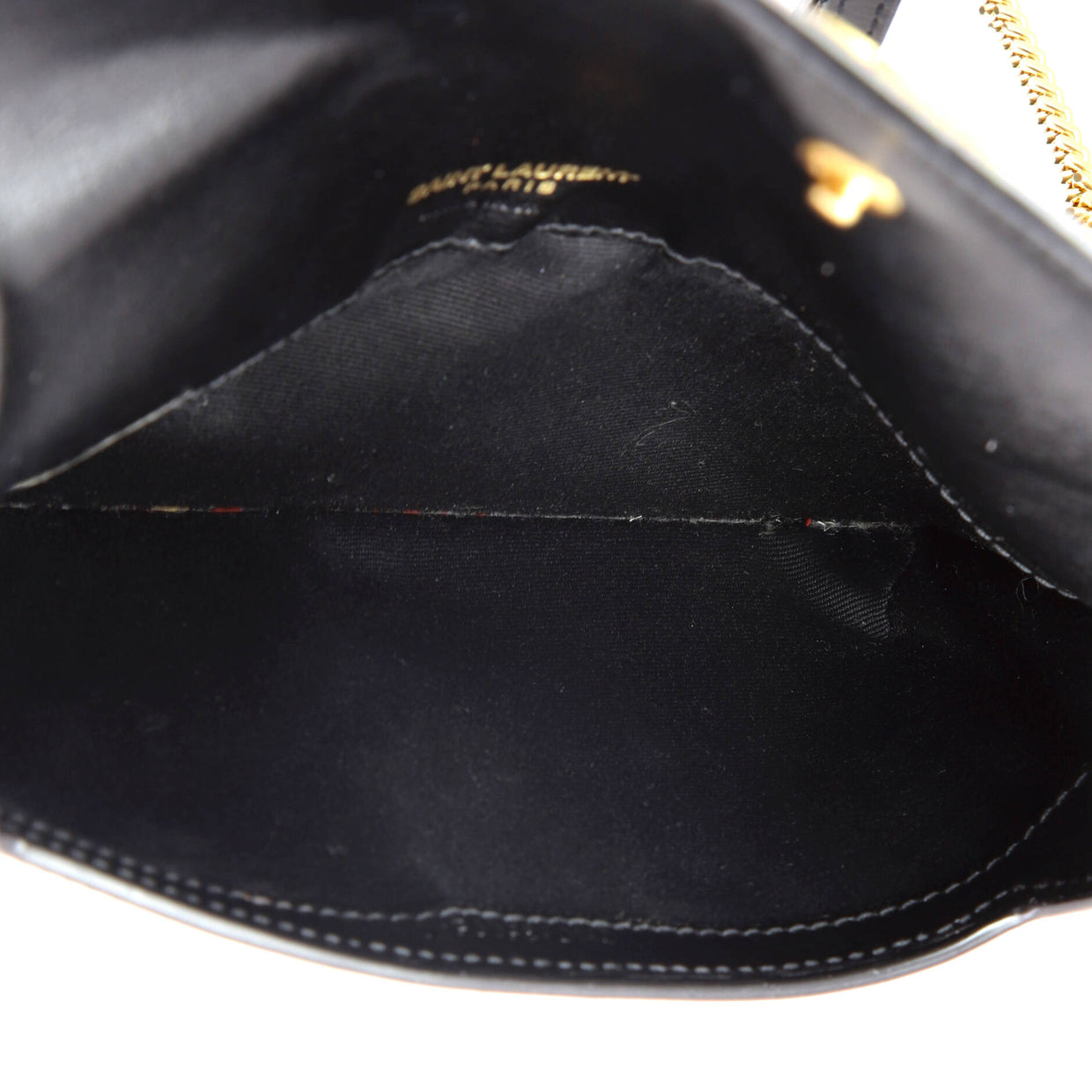 Saint Laurent Classic Monogram Phone Holder Shoulder Bag Leather Black