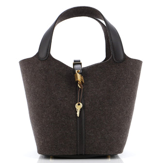 Hermes Picotin Lock Bag Felt with Leather MM