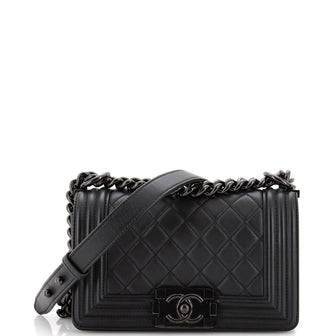 Chanel So Black Boy Flap Bag Quilted Lambskin Small