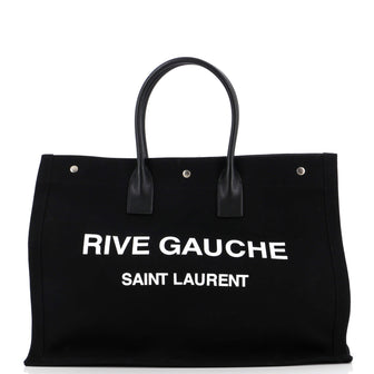 Saint Laurent Rive Gauche Shopper Tote Camo Canvas Large