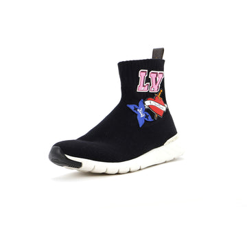 Louis Vuitton Women's Sneaker Sock Boots Stretch Fabric with Patches