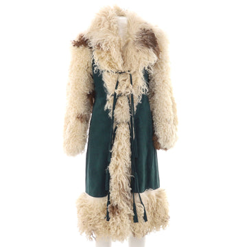 Gucci Women's Epilogue Long Coat Suede with Shearling