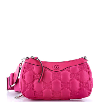Gucci Zip Shoulder Bag GG Embossed Matelasse Nylon with Leather Mini