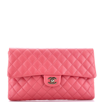 Chanel Classic Flap Clutch Quilted Caviar