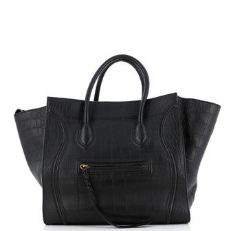 Celine Phantom Bag Crocodile Embossed Leather Large