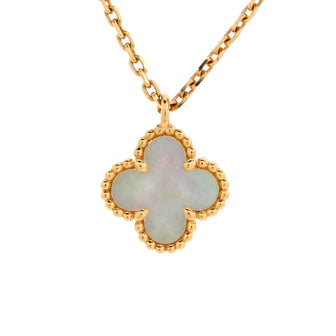 Van Cleef & Arpels Sweet Alhambra Pendant Necklace 18K Yellow Gold and Mother of Pearl