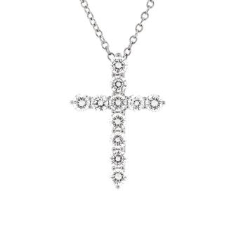 Tiffany & Co. Cross Pendant Necklace Platinum and Diamonds Small