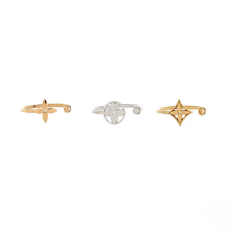 Louis Vuitton Idylle Blossom Ring Set 18K Tricolor Gold with Diamonds