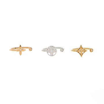 Louis Vuitton Idylle Blossom Ring Set 18K Tricolor Gold with Diamonds