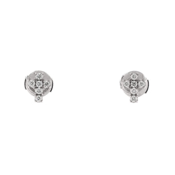 Cartier Cross Earrings 18K White Gold with Diamonds