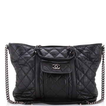 Chanel Casual Riviera Tote Quilted Calfskin Large