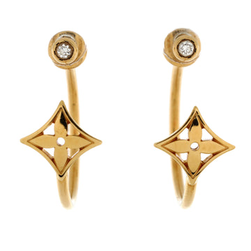 Louis Vuitton Idylle Blossom Hoop Earrings 18K Yellow Gold and Diamonds Small