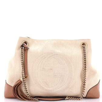 Gucci Soho Chain Strap Shoulder Bag Canvas with Leather Medium