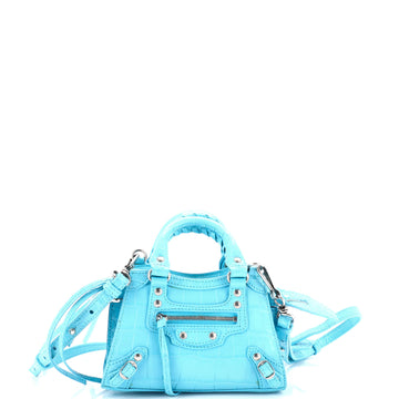Balenciaga Neo Classic City Bag Crocodile Embossed Leather Nano