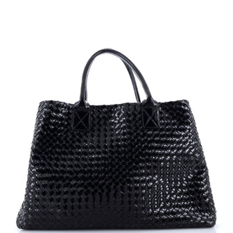Bottega Veneta Cabat Tote Intrecciato Patent Large