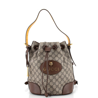 Gucci Neo Vintage Drawstring Bucket Backpack GG Coated Canvas Mini