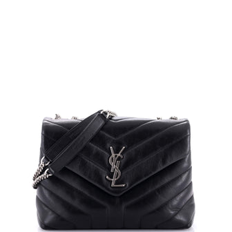 Saint Laurent Loulou Shoulder Bag Matelasse Chevron Leather Small
