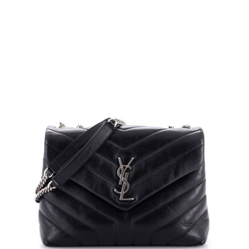 Saint Laurent Loulou Shoulder Bag Matelasse Chevron Leather Small