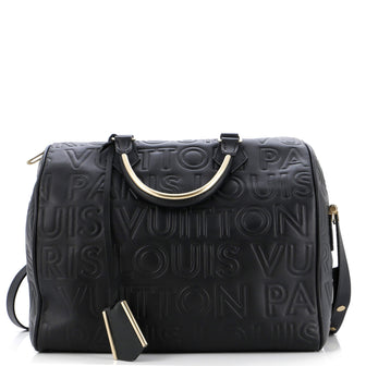Louis Vuitton Paris Speedy Cube Bag Embossed Leather 30