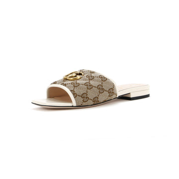 Gucci Women's GG Marmont Slide Sandals Diagonal Quilted GG Canvas