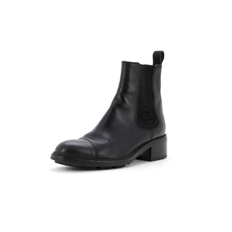 Chanel Women's Logo Ankle Boots Leather