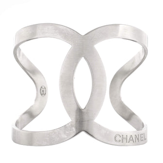 Chanel CC Cut-Out Cuff Bracelet Metal Wide