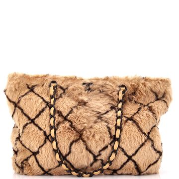 Chanel Vintage CC Chain Tote Printed Lapin Fur Medium