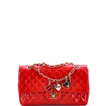 Chanel Valentine Hearts Flap Bag Quilted Patent Medium