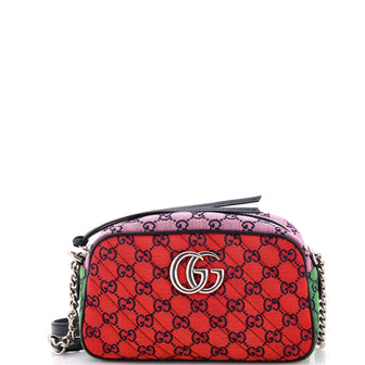 Gucci GG Marmont Shoulder Bag Multicolor Diagonal Quilted GG Canvas Small