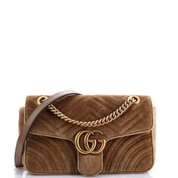 Gucci GG Marmont Flap Bag Matelasse Velvet Medium
