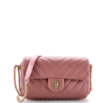 Chanel Chain Around CC Flap Bag Chevron Lambskin Mini