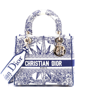 Christian Dior Lady D-Lite Bag Embroidered Canvas Medium