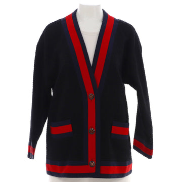 Gucci Women's Web Trim V-Neck Cardigan Tweed