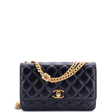 Chanel All Slide Long Wallet on Chain Quilted Lambskin