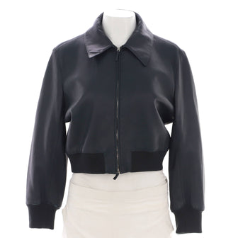 The Row Women's Zarla Cropped Bomber Jacket Leather