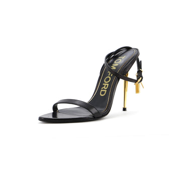 Tom Ford Women's Padlock Pointy Naked Heeled Sandals Leather 105