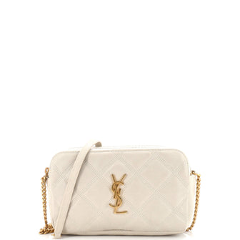 Saint Laurent Becky Double Zip Crossbody Bag Quilted Leather Mini