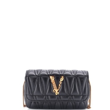 Versace Virtus Clutch on Chain Quilted Leather
