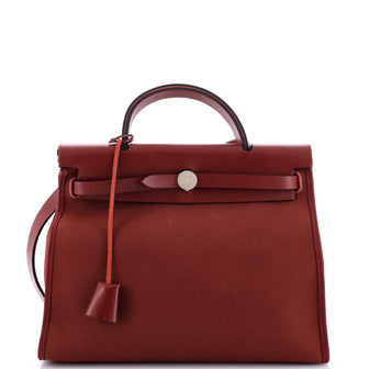 Hermes Herbag Zip Leather and Toile 31
