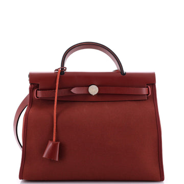 Hermes Herbag Zip Leather and Toile 31