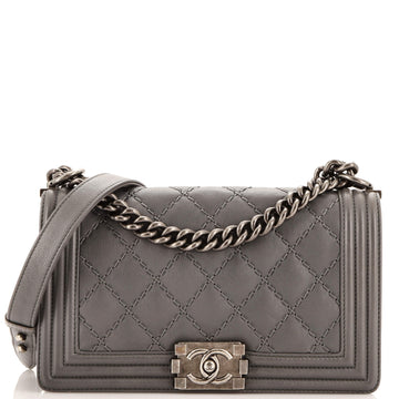 Chanel Stitch Boy Flap Bag Quilted Calfskin Old Medium