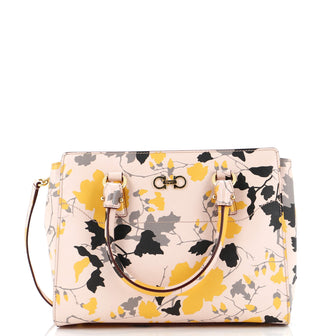 Salvatore Ferragamo Beky Tote Printed Saffiano Leather Small