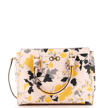 Salvatore Ferragamo Beky Tote Printed Saffiano Leather Small