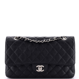 Chanel Classic Double Flap Bag Quilted Caviar Medium
