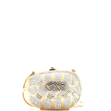 Judith Leiber Turtle Minaudiere Crystal Small